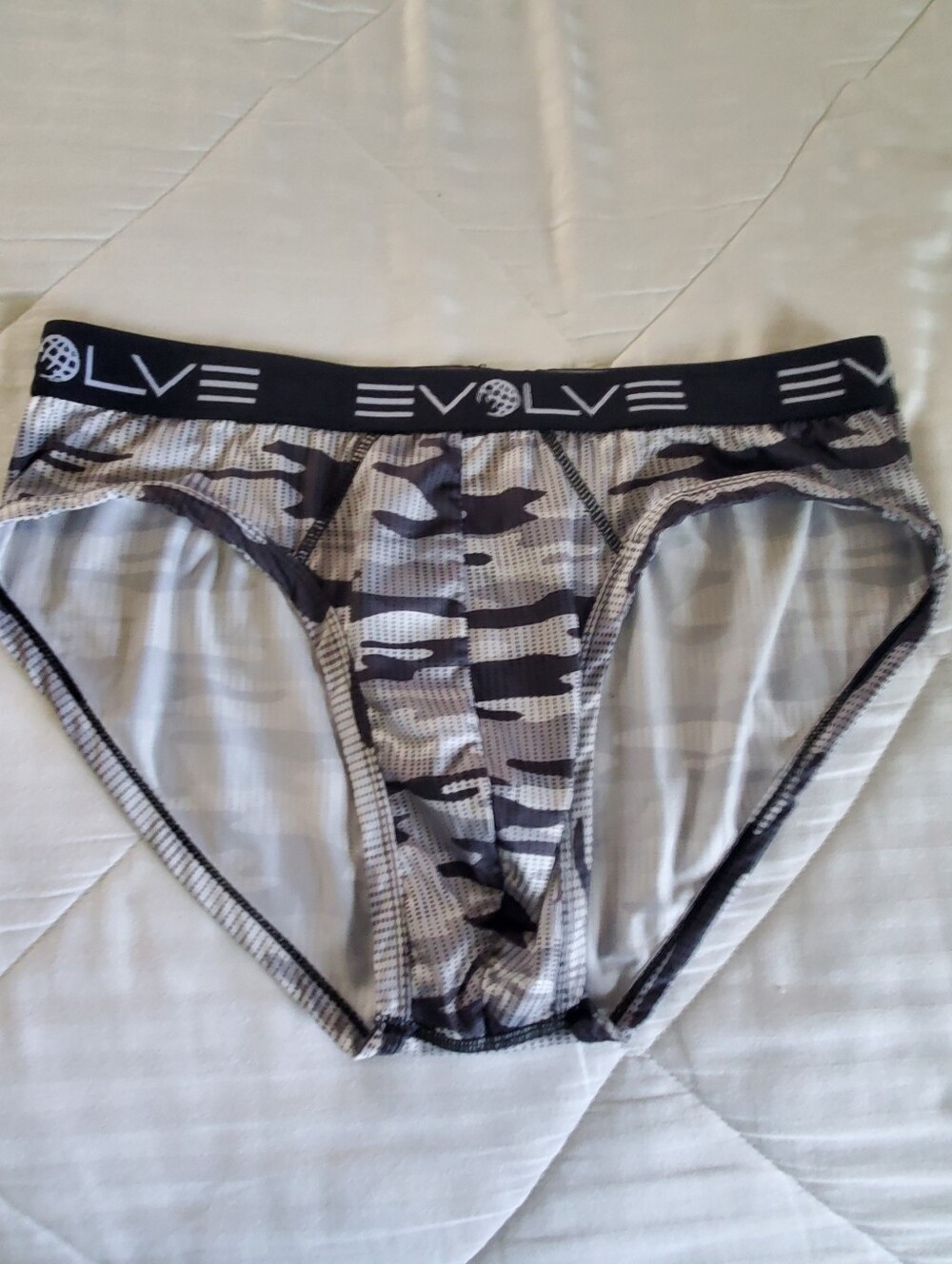REVOLVE Men's Gray Camo Briefs with Black Waistband